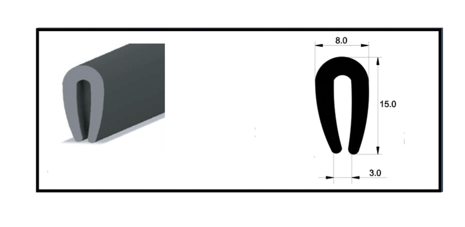 USZCZELKA KRAWĘDZIOWA NA RANT 2,6mm - 3,4mm OCHRONNA (Kopia) - obrazek 4
